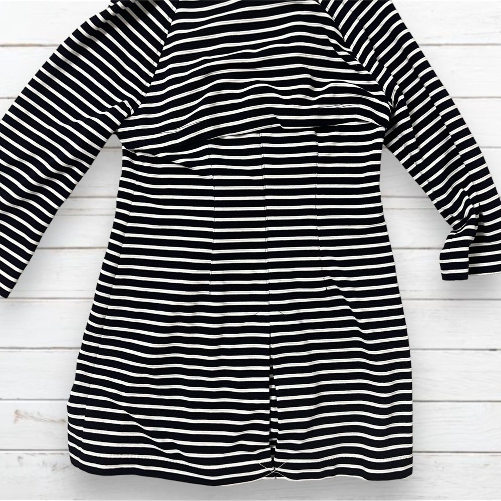 Cabi Women's Navy Blue/White Striped Maritime Trench Coat Size XS - Picture 7 of 8
